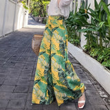 Casual Retro Print Bohemian Wide Leg Pants
