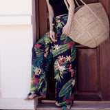 Casual Retro Print Bohemian Wide Leg Pants