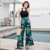 Casual Retro Print Bohemian Wide Leg Pants