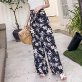 Casual Retro Print Bohemian Wide Leg Pants