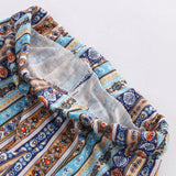 Striped Printed Pants High Elastic Waist