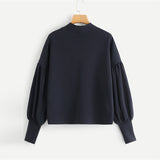 Neck Pearl Embellished Sweatshirts