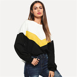 Multicolor Cut Long Sleeve Sweatshirts