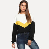 Multicolor Cut Long Sleeve Sweatshirts