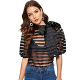 Top Without Bra Mesh Blouse