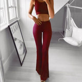Wide Leg Flared Ladies Stretch Trousers