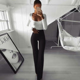 Wide Leg Flared Ladies Stretch Trousers