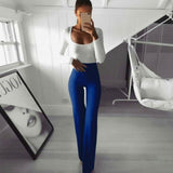 Wide Leg Flared Ladies Stretch Trousers