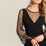 Black Dot Mesh Dress