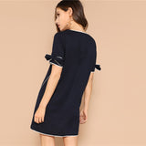 V-Neck Short Sleeve Dress