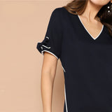 V-Neck Short Sleeve Dress