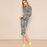 Zebra Print Midi Dress