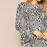 Zebra Print Midi Dress