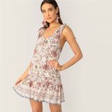 Flower Print Mini Dress