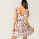 Flower Print Mini Dress
