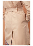 Bi-tone Fabric Double-breasted Wind Coat