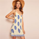 Botanical Print Short Dress