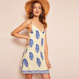 Botanical Print Short Dress