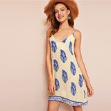 Botanical Print Short Dress