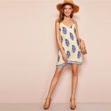 Botanical Print Short Dress