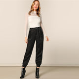 Vertical Mesh Slim Fit Blouse