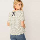 Heart Print White Blouse