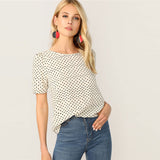 Heart Print White Blouse