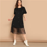 Casual Black Straight Dress