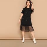 Casual Black Straight Dress