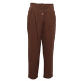 Linen Vintage High Waist Elastic Pants