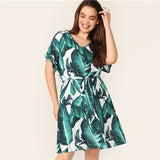 Tropical Print Dress