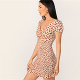 Front Shirred Ruffle Dress