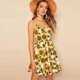 Sunflower Print Dress