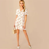 White Ruffle Sleeve Dress