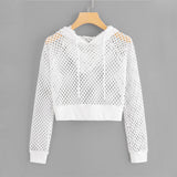 Fishnet Drawstring Hoodie