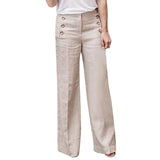 Cotton Linen High Waist Pants