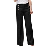 Cotton Linen High Waist Pants