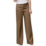 Cotton Linen High Waist Pants