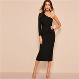 One Shoulder Slim Dress