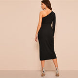 One Shoulder Slim Dress