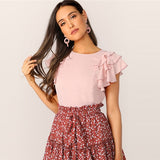 Ruffle Sleeve Blouse