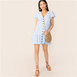 Blue Striped Dress