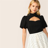 Black Short Sleeve Blouse