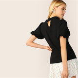 Black Short Sleeve Blouse