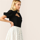Black Short Sleeve Blouse