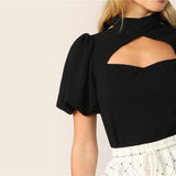 Black Short Sleeve Blouse