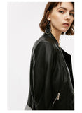 Stand-up Collar Slim Fit Short Leather Jacket