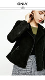 Suede Slim Fit Zipped Cuffs Short Jacket