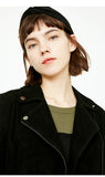 Suede Slim Fit Zipped Cuffs Short Jacket