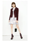 Suede Slim Fit Zipped Cuffs Short Jacket
